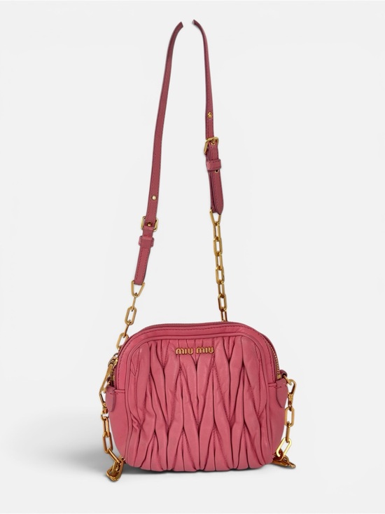 Miu Miu Handbags - Miu Miu Rose Pink Matelassé Crossbody with Gold Chain